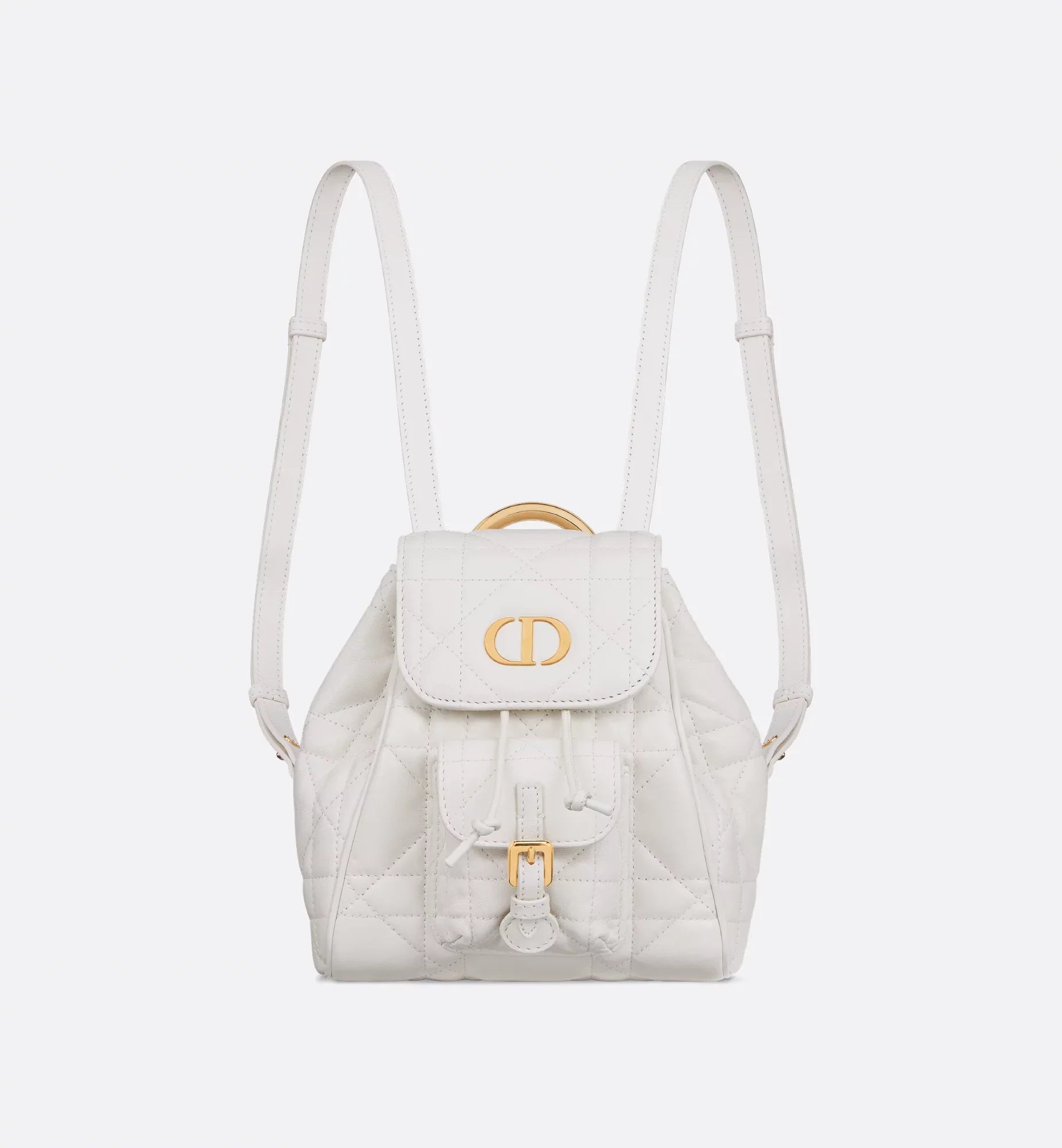 Small Dior Caro Backpack White ديور كارو باك باك ابيض