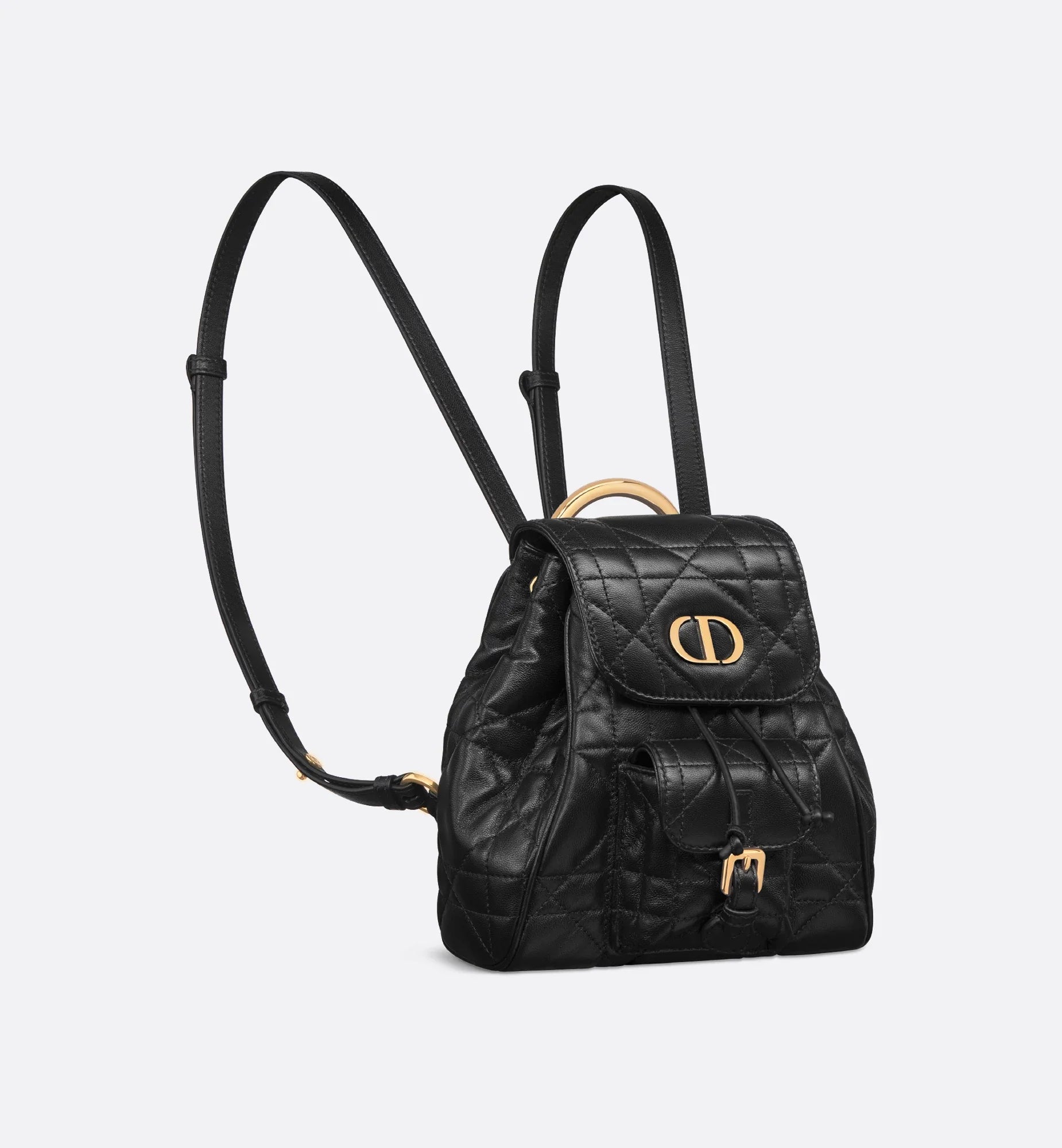 Small Dior Caro Backpack Black ديور كارو باك باك اسود