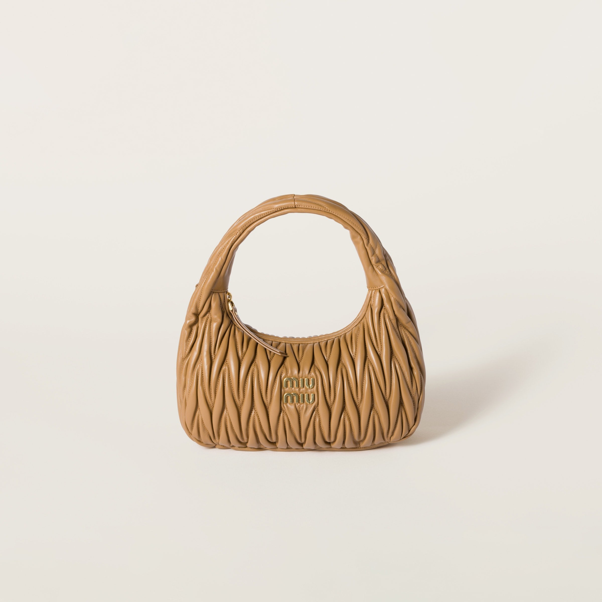 Miu Miu Wander nap leather hobo Caramel -  حقيبة كراميل Wander جلد