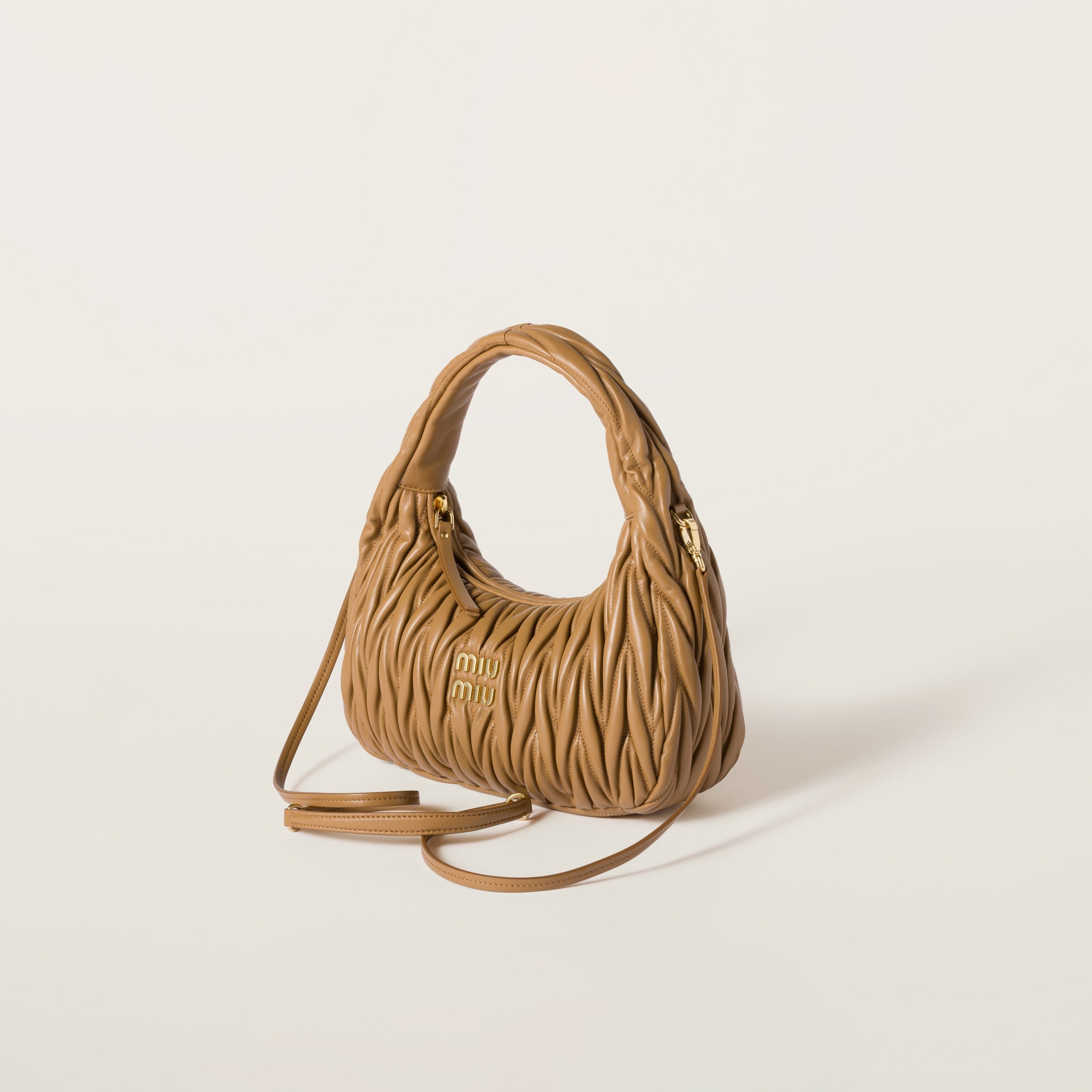 Miu Miu Wander nap leather hobo Caramel -  حقيبة كراميل Wander جلد