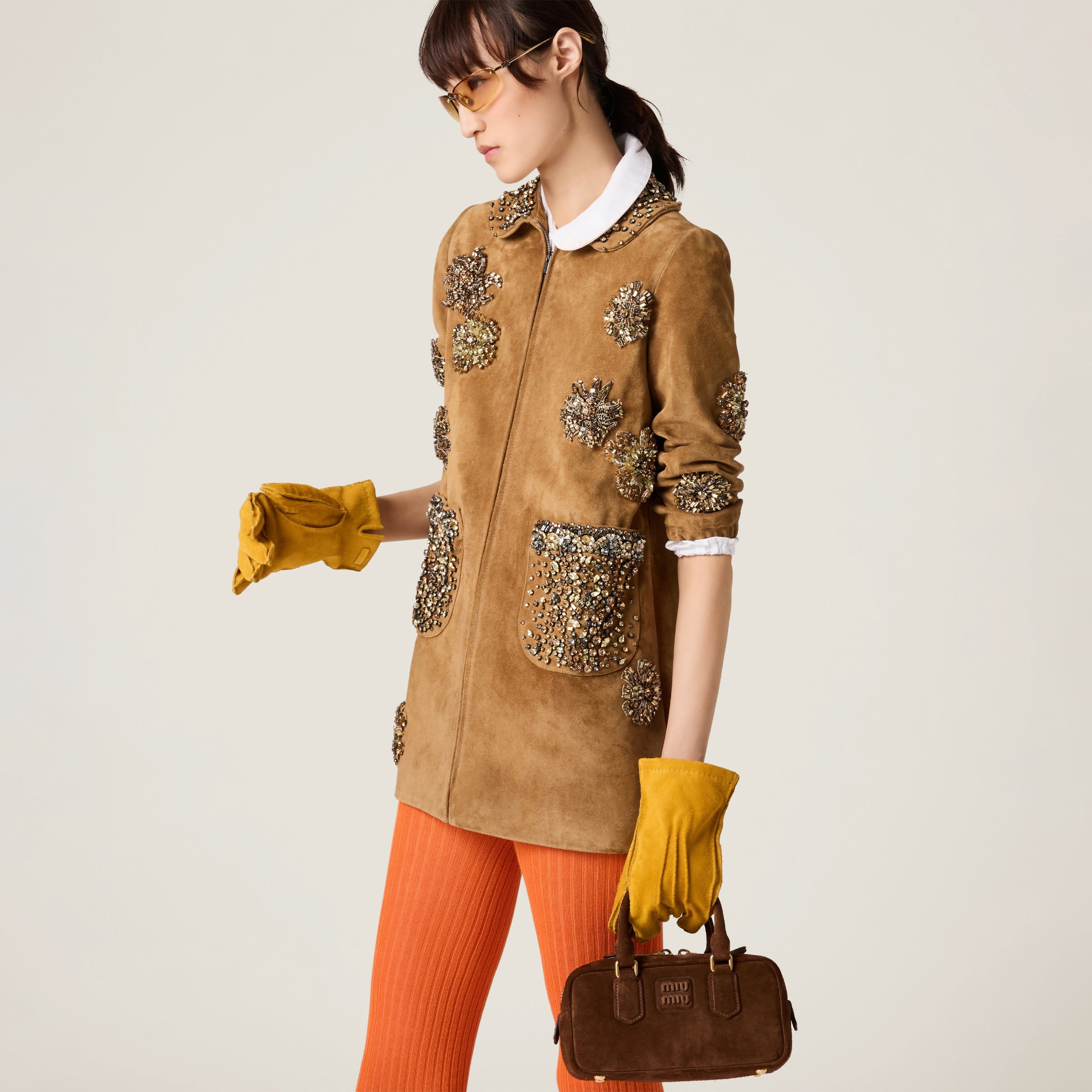 Miu Miu Arcadie padded suede top-handle bag Cocoa Brown (Regular)