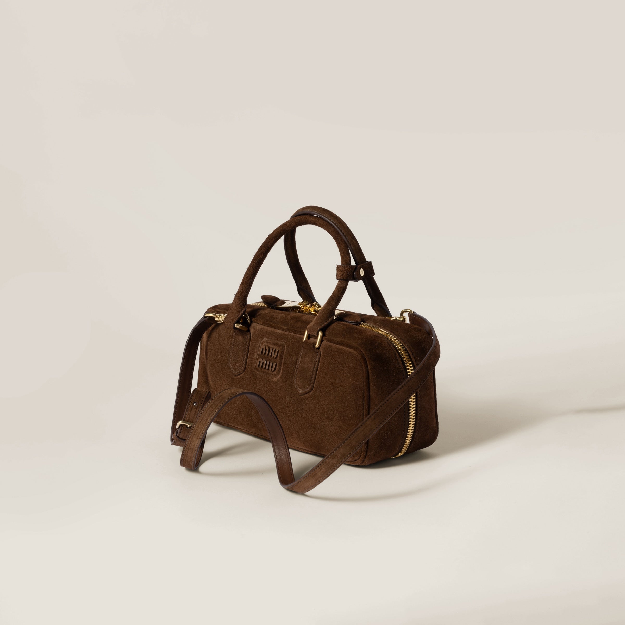 Miu Miu Arcadie padded suede top-handle bag Cocoa Brown (Large)