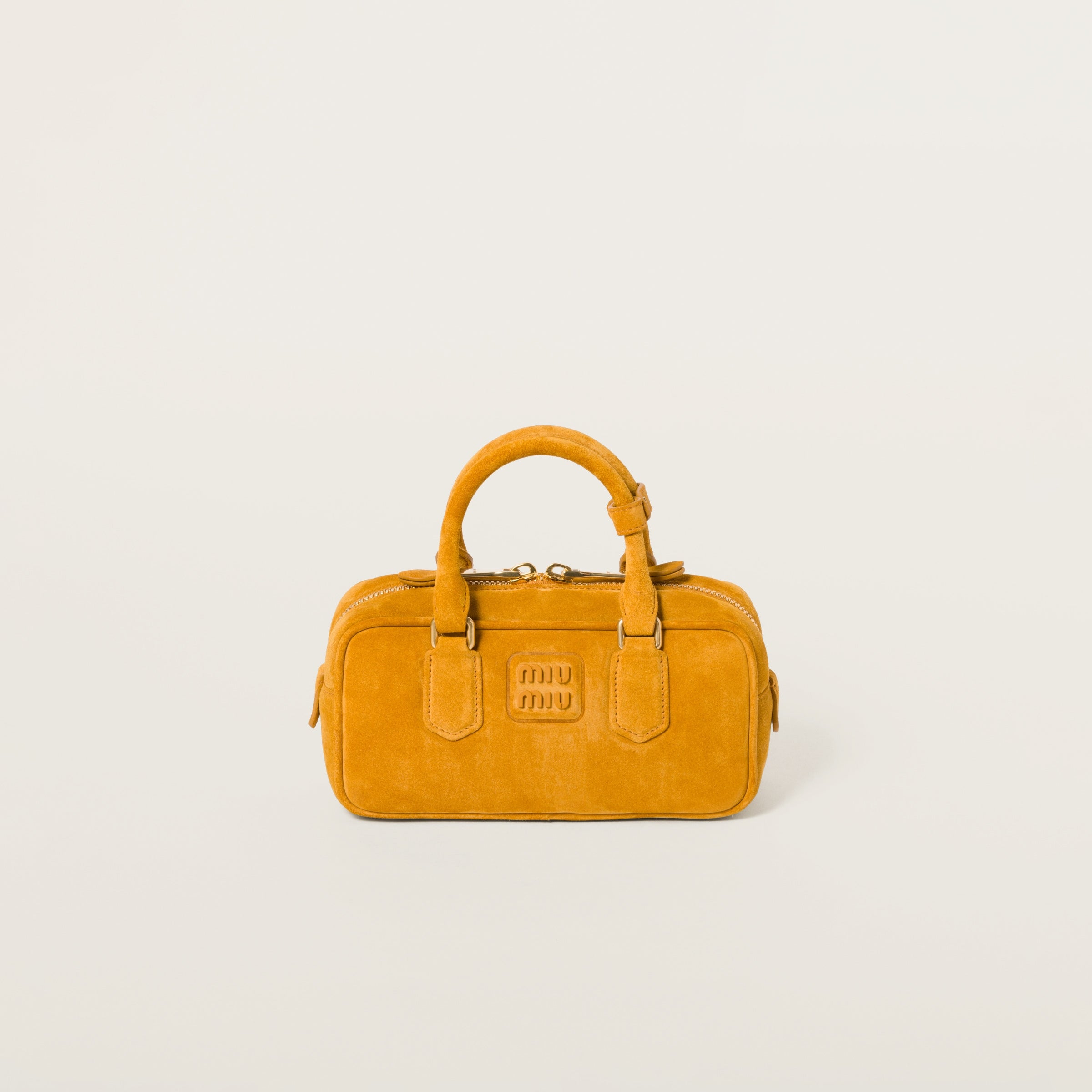Miu Miu Arcadie padded suede top-handle bag Whiskey Color (Large)