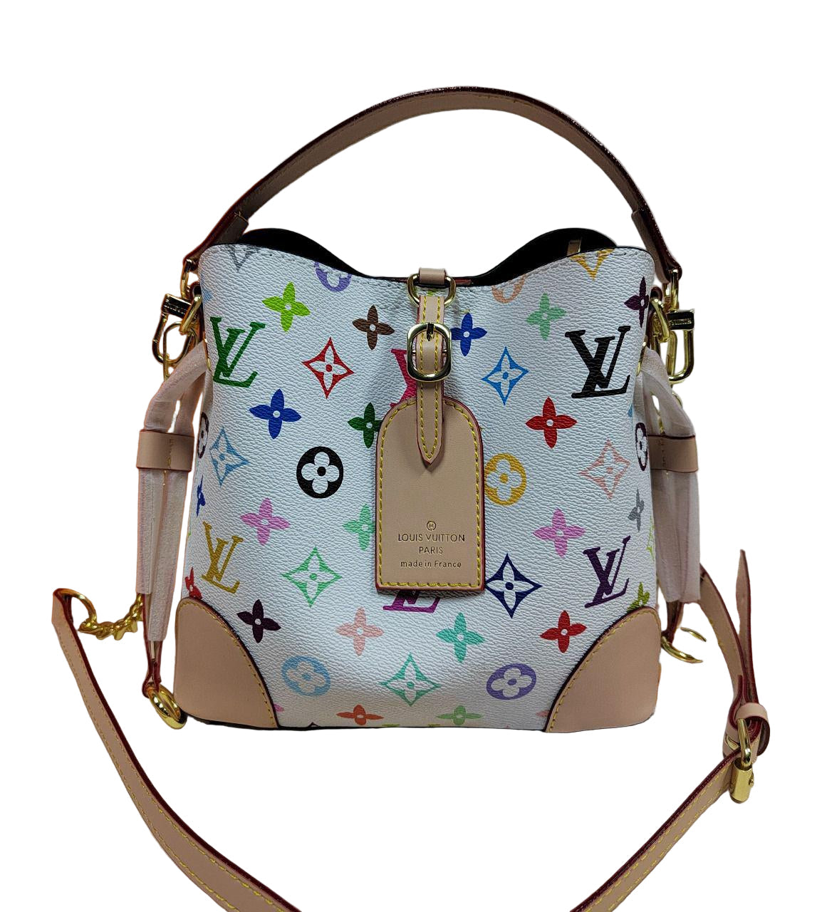 Louis Vuitton Canoé Bucket Bag – White Multicolor Monogram Canvas 21 cm
