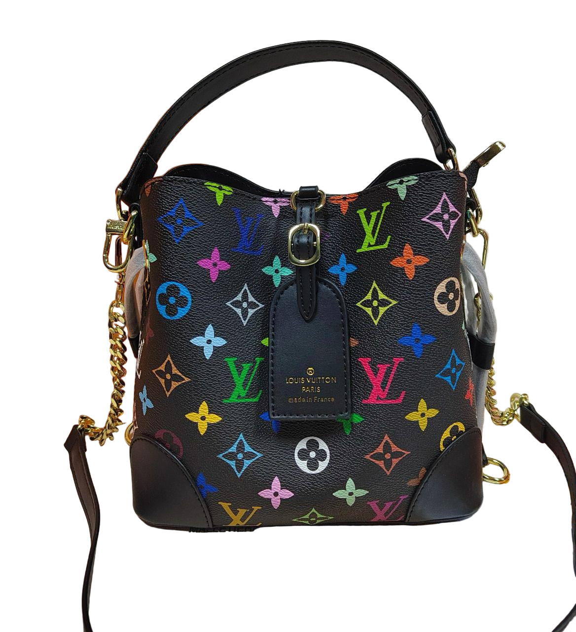 Louis Vuitton Canoé Bucket Bag – Black Multicolor Monogram Canvas 21 cm