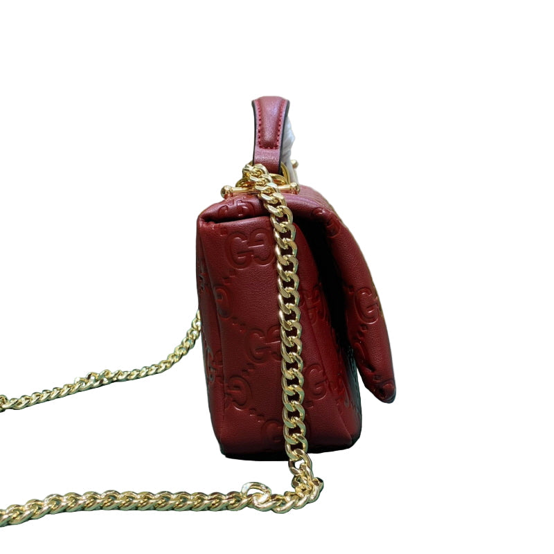 Gucci Mini GG Milano Red Leather Top Handle Bag