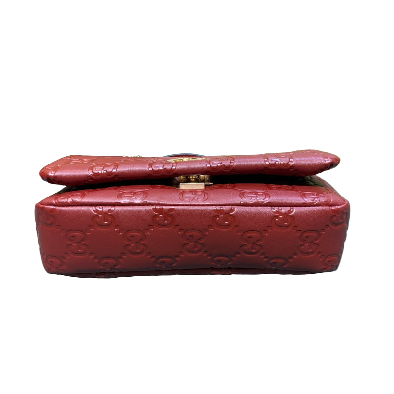 Gucci Mini GG Milano Red Leather Top Handle Bag
