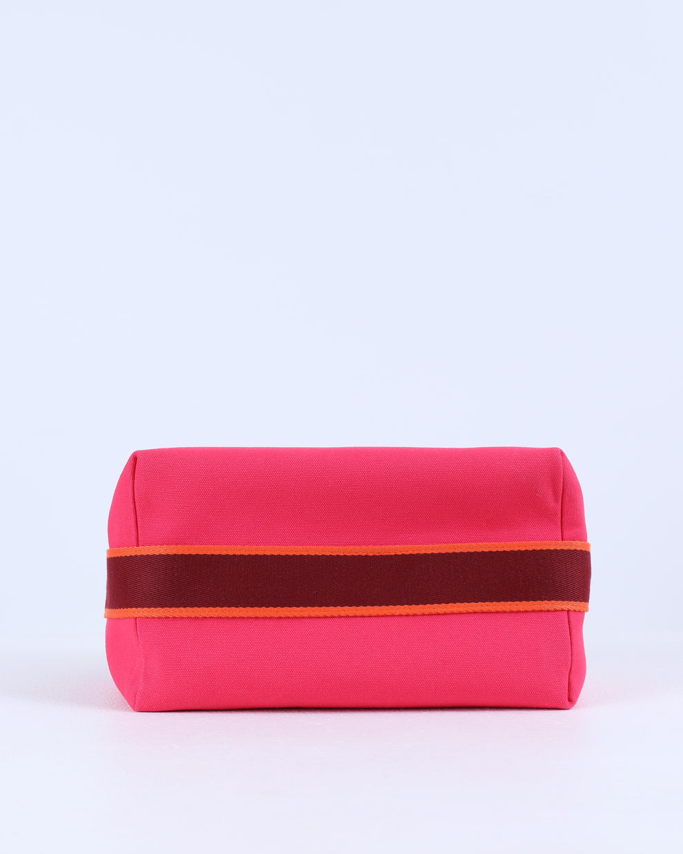 Hermes Bride à brac cloth vanity case in Pink Canvas and Silver Hardware 22 cm
