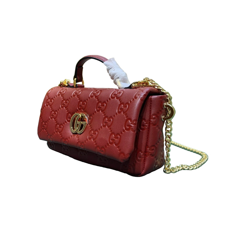 Gucci Mini GG Milano Red Leather Top Handle Bag