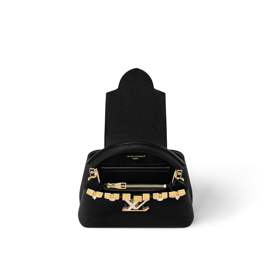 Louis Vuitton Capucines BB in Black Grained Taurillon Leather with Gold Hardware