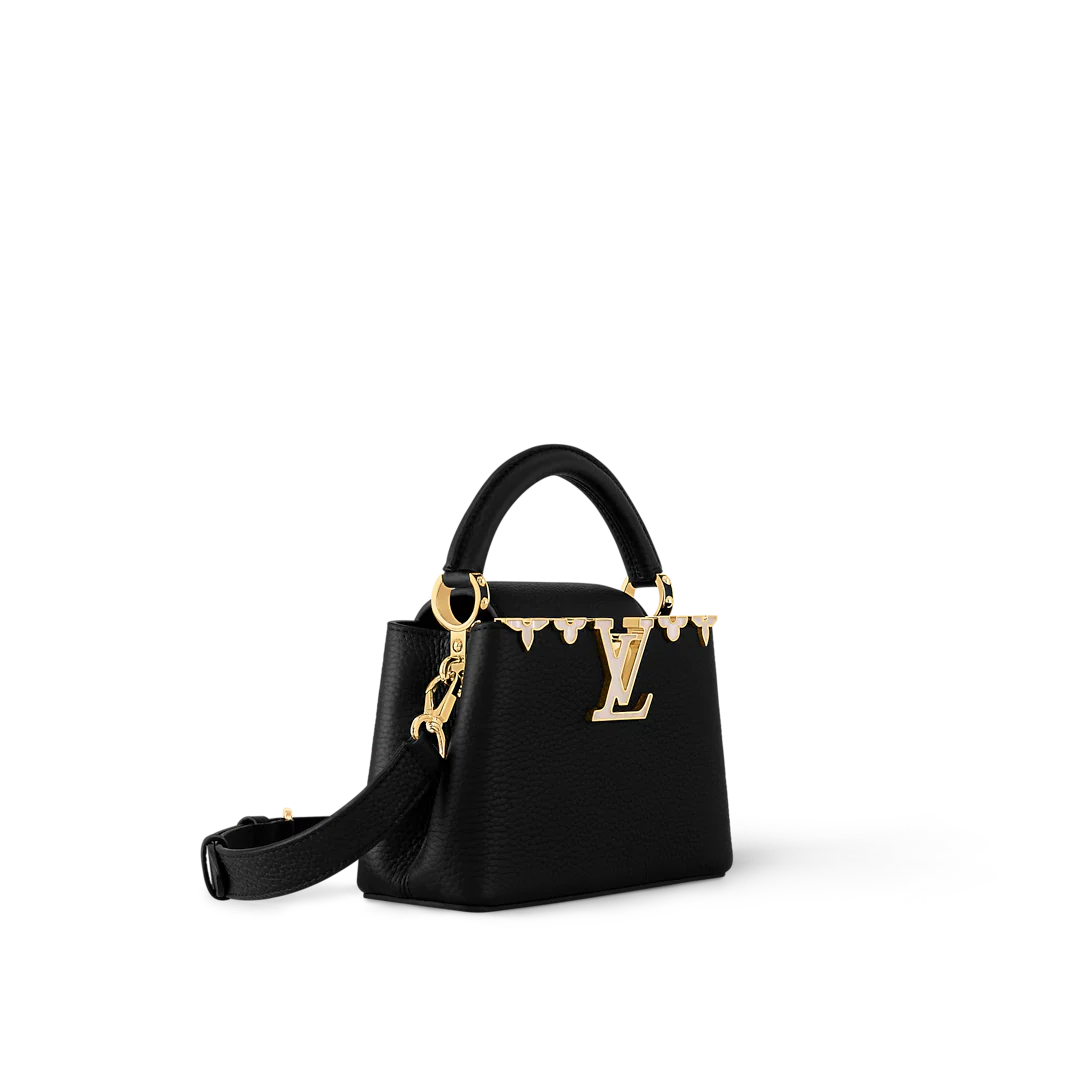 Louis Vuitton Capucines BB in Black Grained Taurillon Leather with Gold Hardware