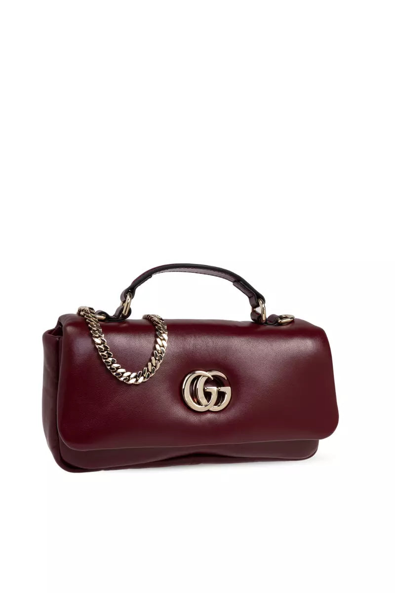 GUCCI Milano GG Small Roso Ancora Puffy Leather Top Handle Bag