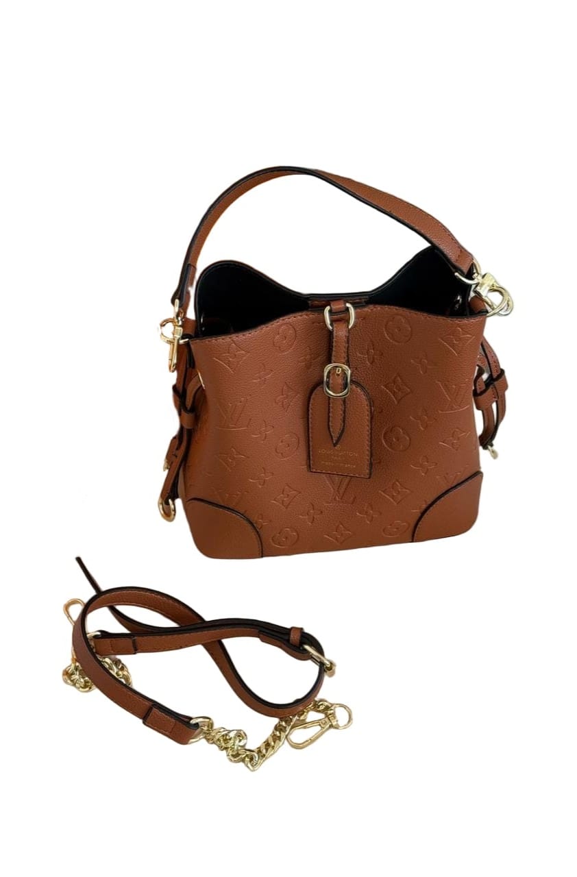 Louis Vuitton Canoé Bucket Bag – Cognac Brown Monogram Leather with Gold Hardware 21 cm