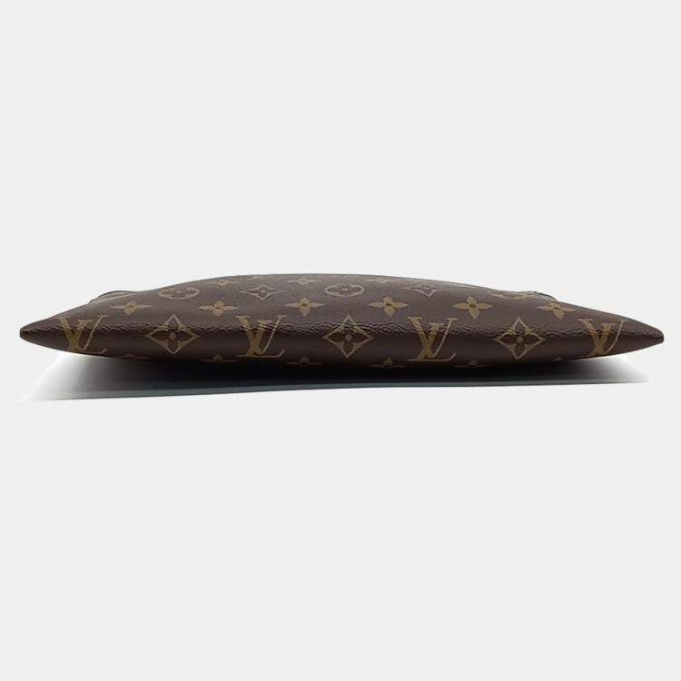 Louis Vuitton Pochette Volga in Brown Monogram Canvas with Black Hardware 27 cm