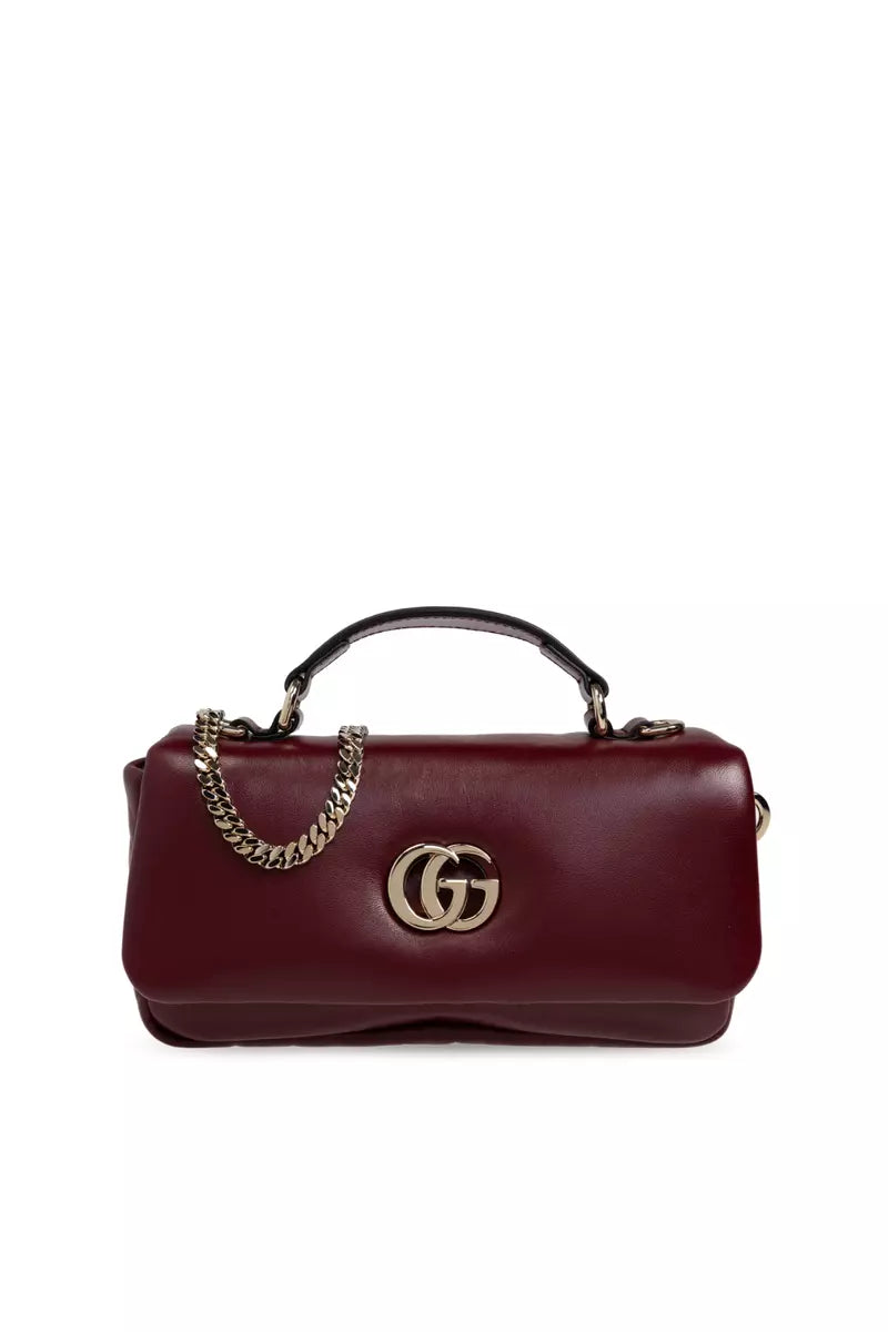 GUCCI Milano GG Small Roso Ancora Puffy Leather Top Handle Bag