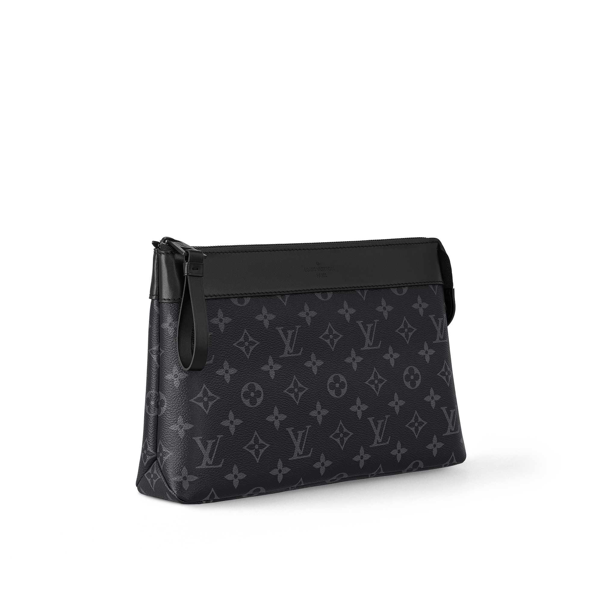 Louis Vuitton Pochette Volga in Monogram Eclipse Canvas Black / Grey with Black Hardware 27 cm