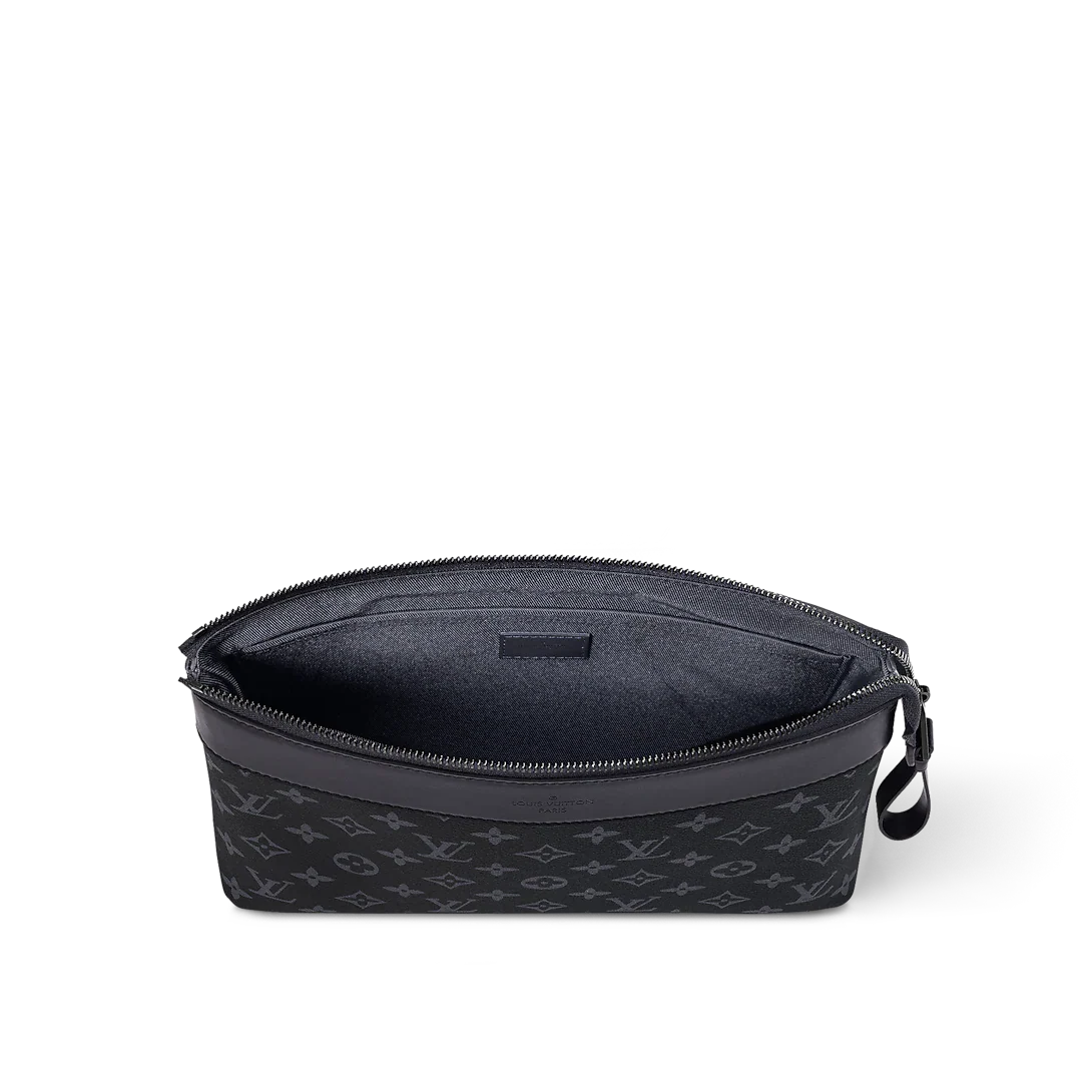 Louis Vuitton Pochette Volga in Monogram Eclipse Canvas Black / Grey with Black Hardware 27 cm
