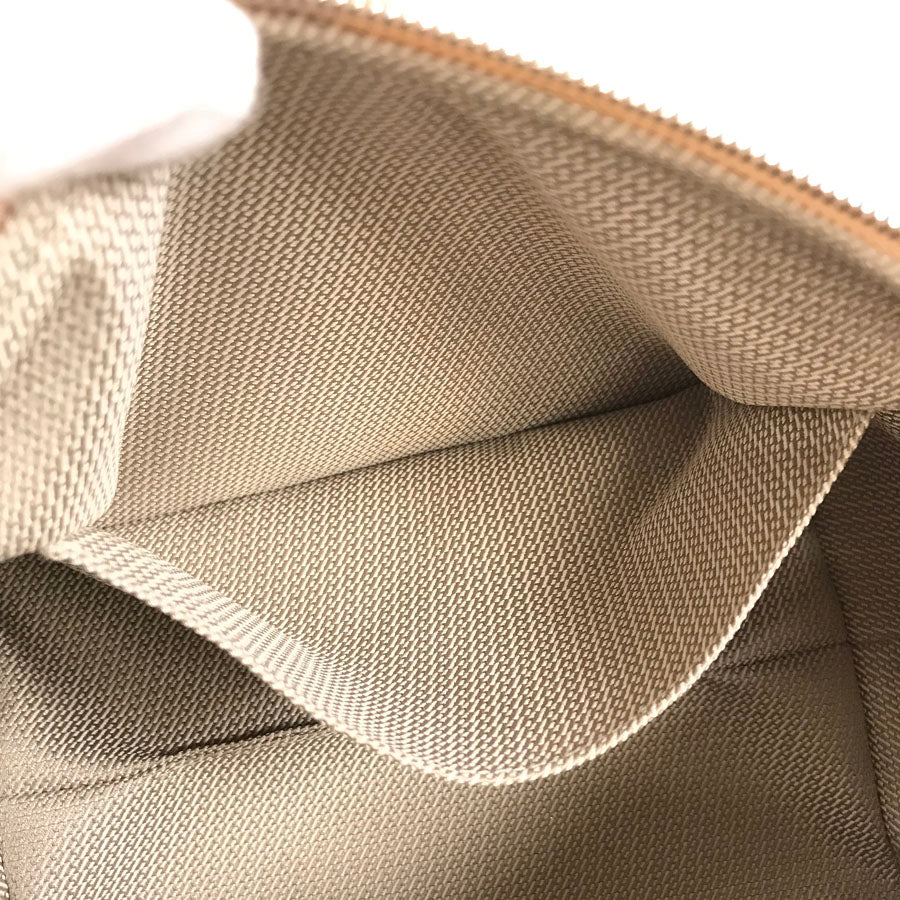 Hermes Bride à brac cloth vanity case in beige Canvas with orange/white Handle 22 cm