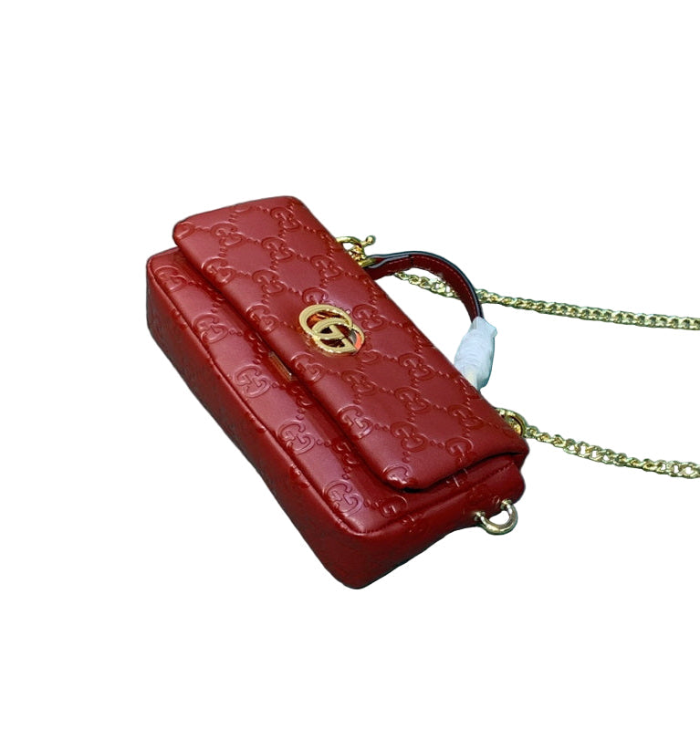 Gucci Mini GG Milano Red Leather Top Handle Bag