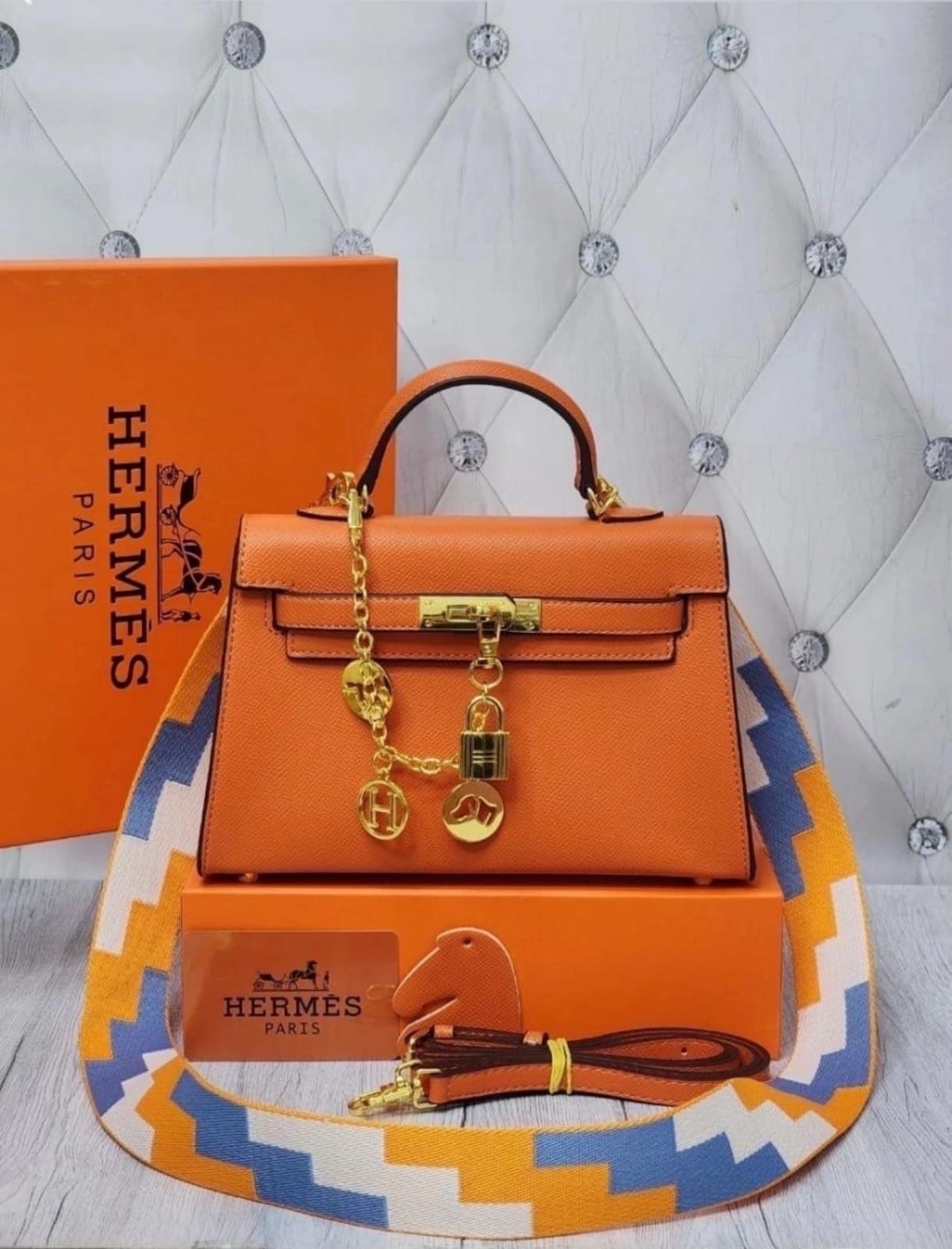 Hermès Kelly 20 Sellier Bag in Orange  Epsom Leather with Gold Hardware 22 cm