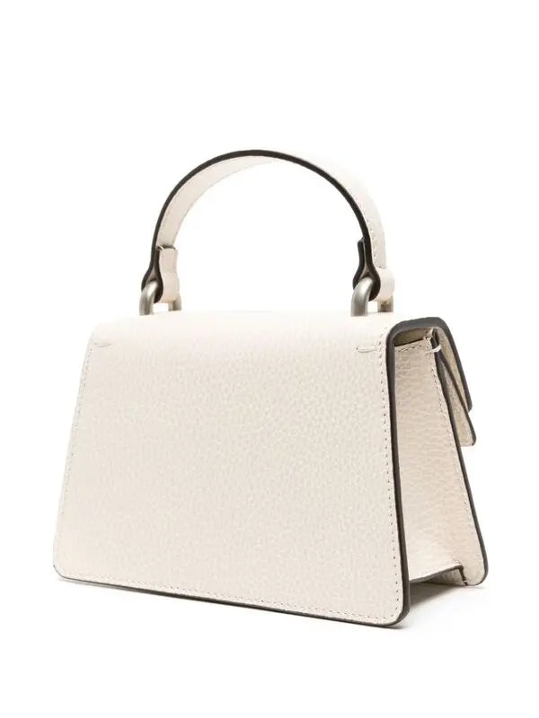 Gucci Dionysus Medium White Glossy Leather Shoulder Bag with Silver Tiger Head Closure