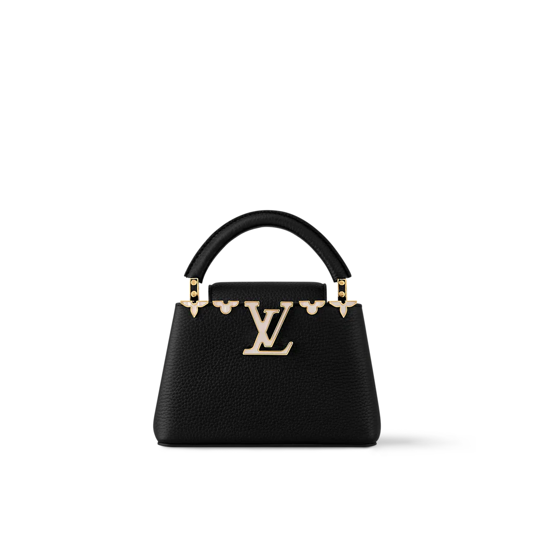 Louis Vuitton Capucines BB in Black Grained Taurillon Leather with Gold Hardware