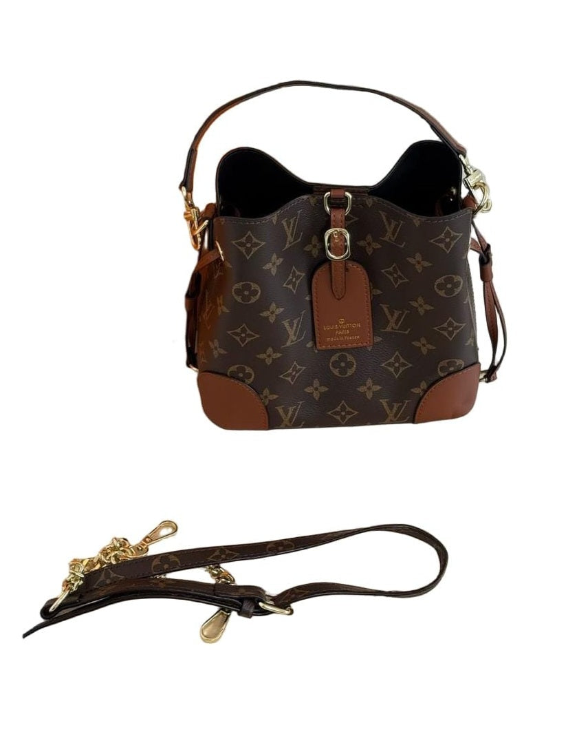 Louis Vuitton Canoé Bucket Bag – Brown Monogram Canvas with Cognac Leather 21 cm