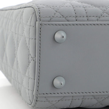 Dior Lady Dior Medium Bag in Matte Grey Cannage Calfskin with Black Hardware 20 cm