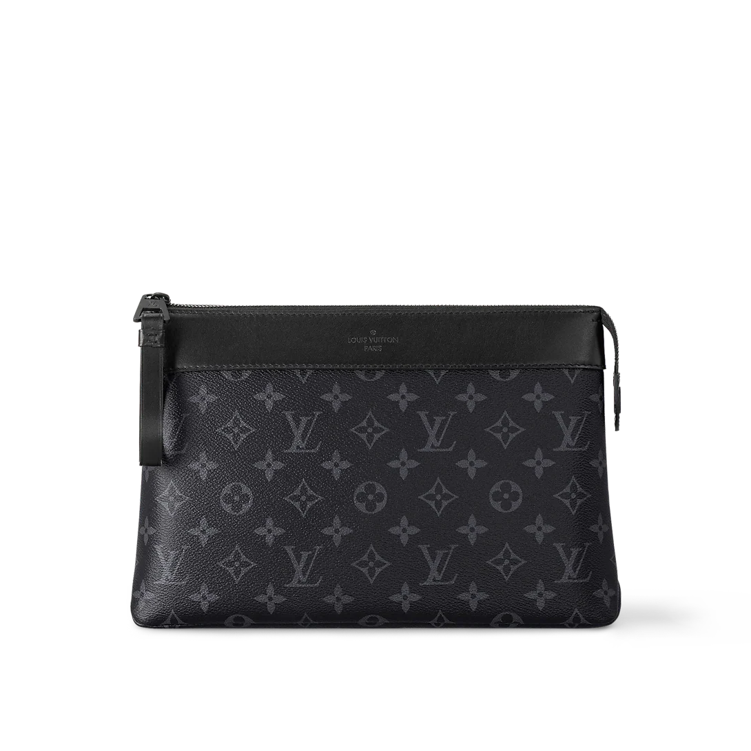 Louis Vuitton Pochette Volga in Monogram Eclipse Canvas Black / Grey with Black Hardware 27 cm