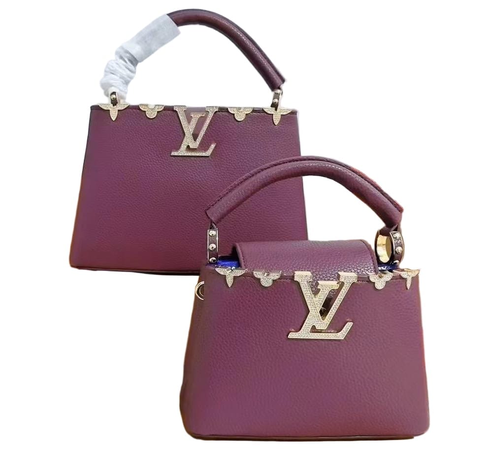 Louis Vuitton Capucines BB in Burgundy Grained Taurillon Leather with Gold Hardware