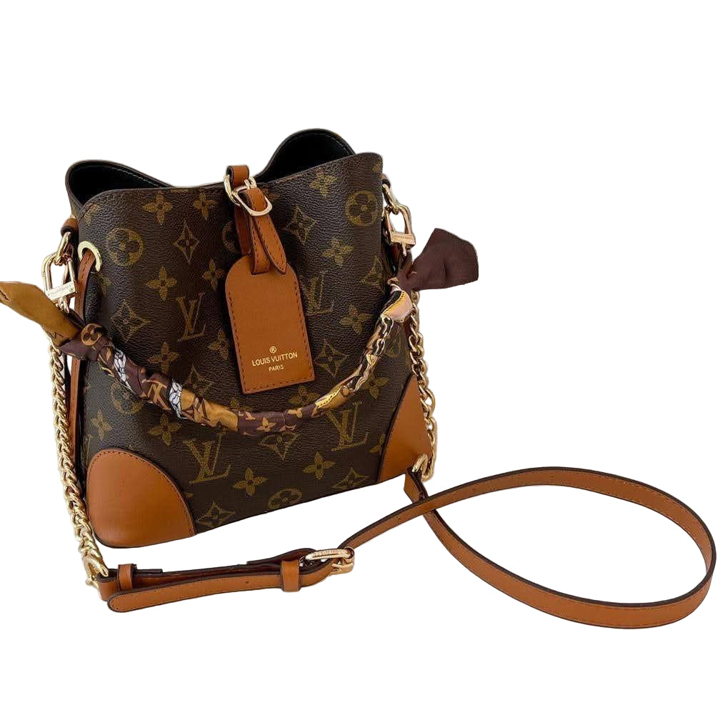 Louis Vuitton Canoé Bucket Bag – Brown Monogram Canvas with Cognac Leather 21 cm