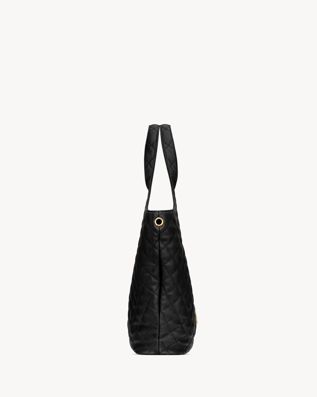 Saint Laurent Maxi Shopping Bag with Jewel Cassandre Logo_ Black With Gold Hardware