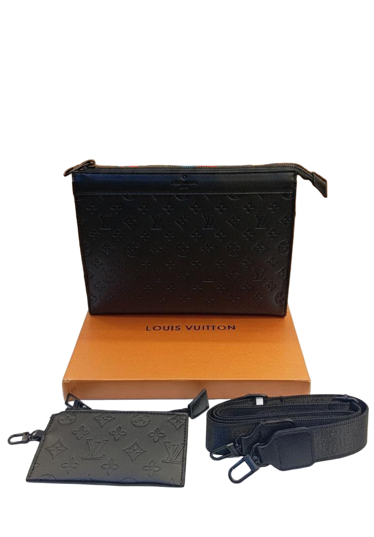 Louis Vuitton Pochette Volga in Black Monogram Empreinte Leather with Black Hardware 27 cm