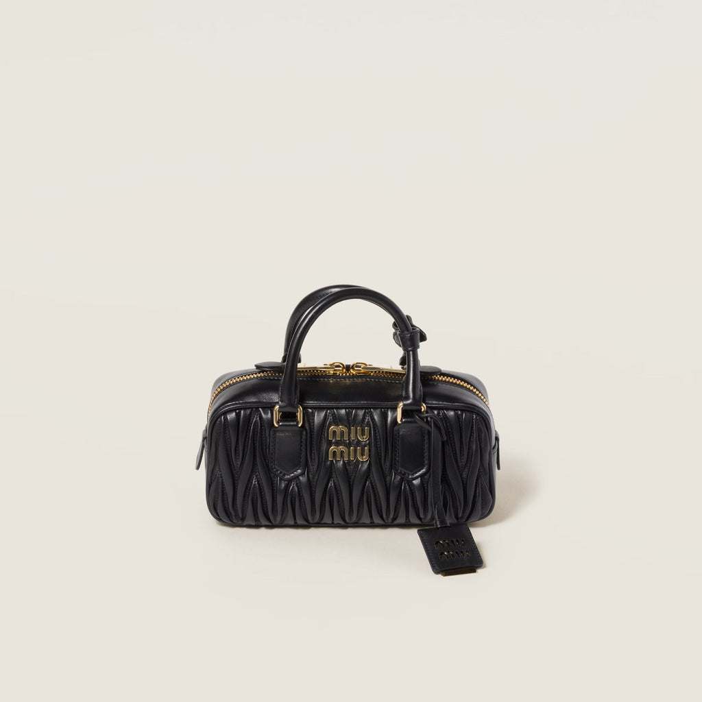Miu Miu Arcadie matelassé leather bag BLACK - حقيبة Arcadie جلد لون اسود ماتلاسي