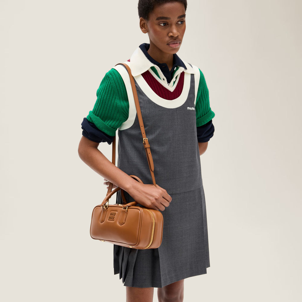 Miu Miu Arcadie leather bag ( Large) Cognac Color