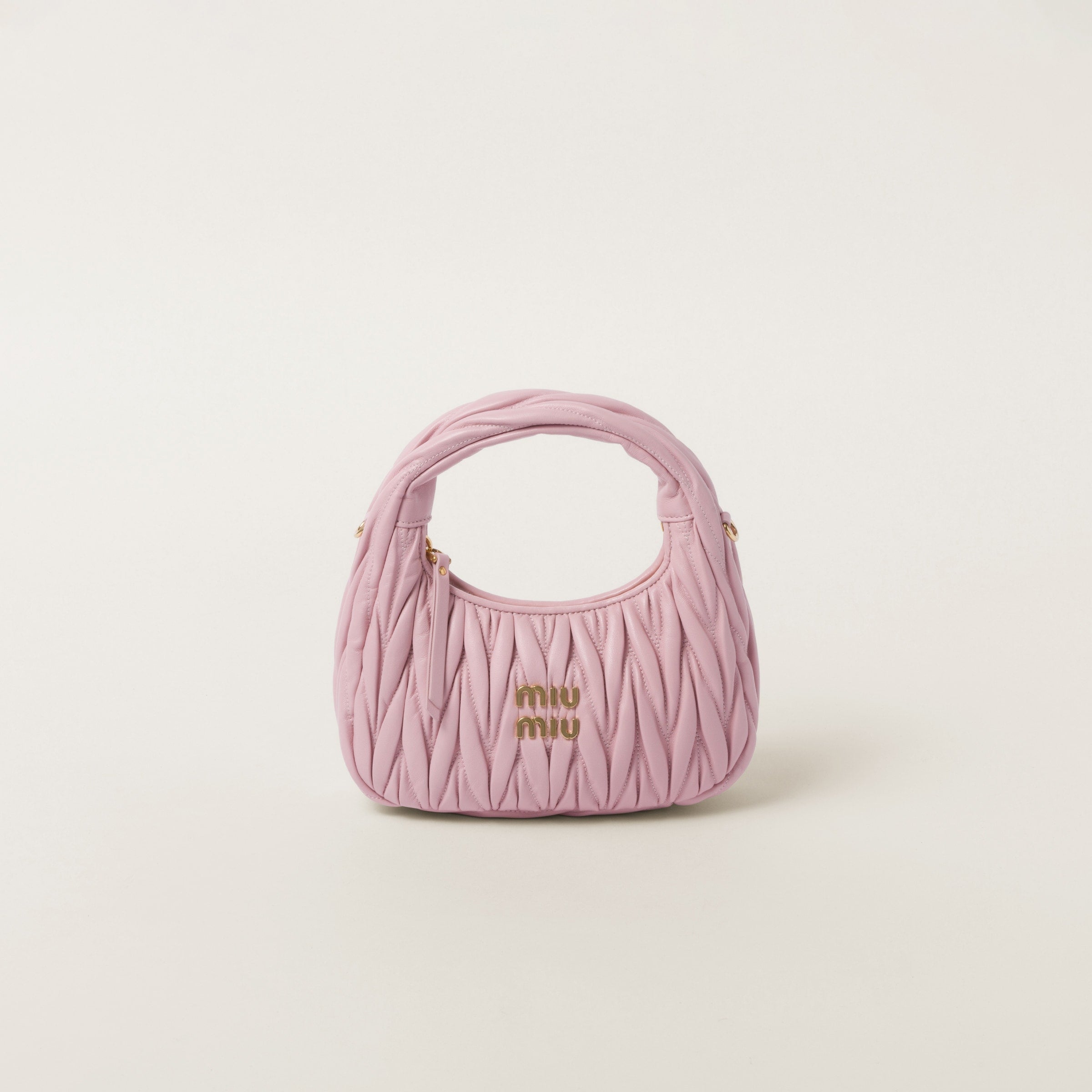 Miu Miu Wander nap leather hobo Alabaster Pink -  حقيبة وردي مرمري Wander جلد