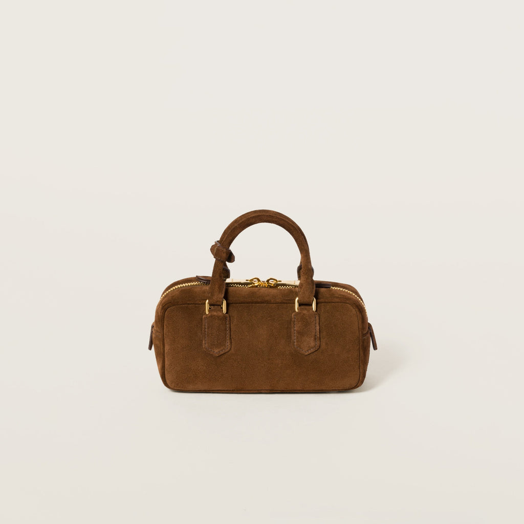 Miu Miu Arcadie padded suede top-handle bag Cocoa Brown (Regular)