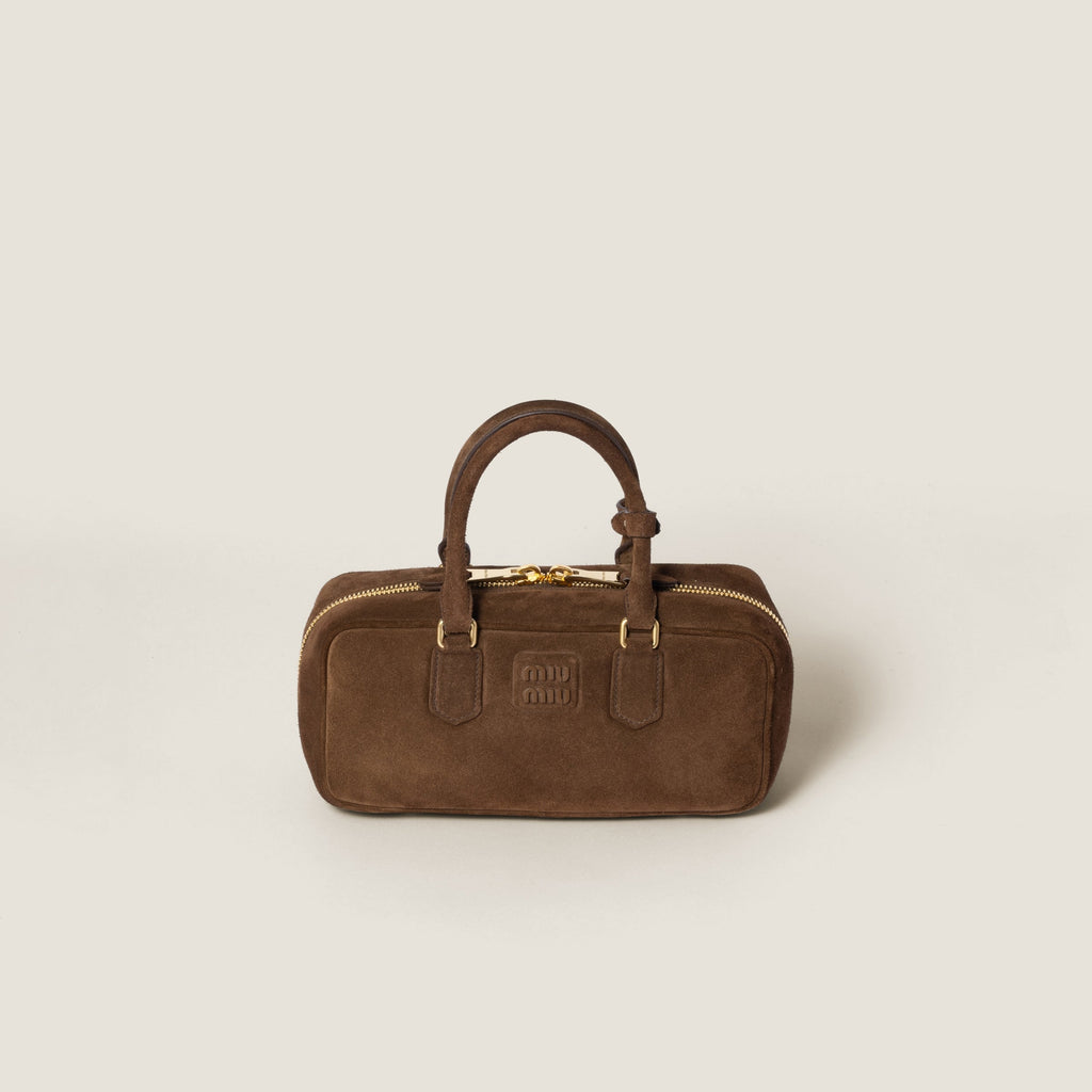 Miu Miu Arcadie padded suede top-handle bag Cocoa Brown (Large)