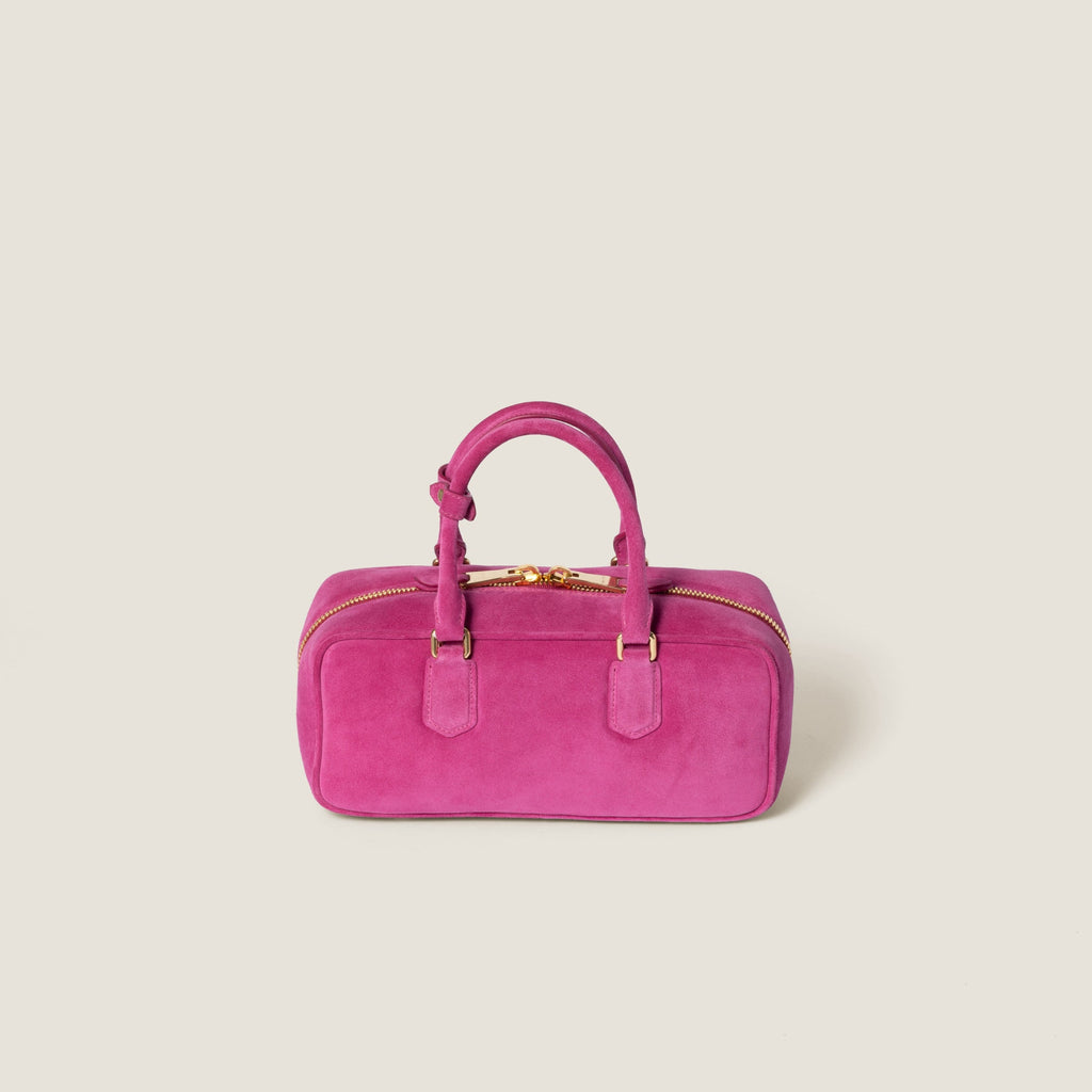 Miu Miu Arcadie padded suede top-handle bag Fuchsia (Large)