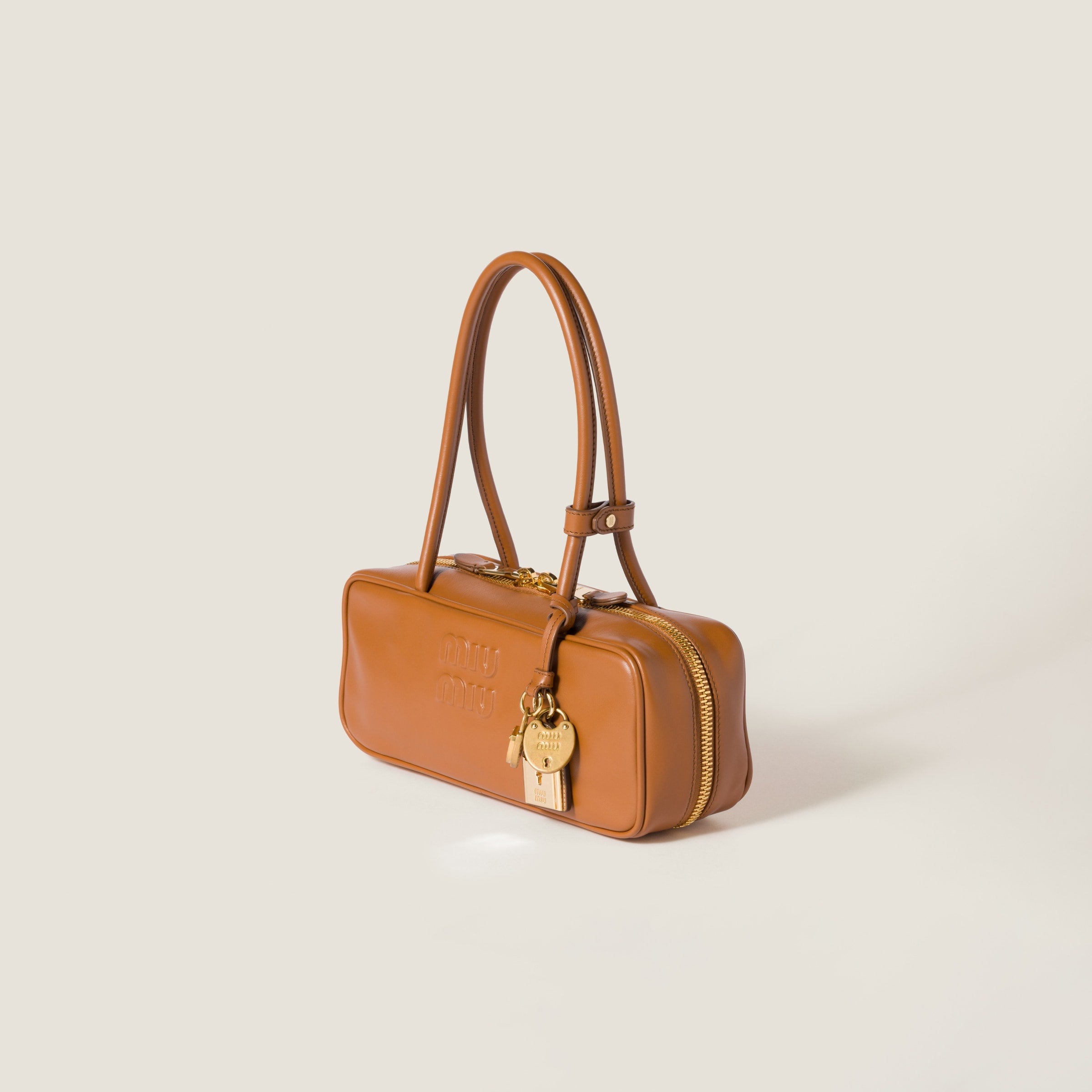 Miu Miu Leather Beau bag Cognac (Small)