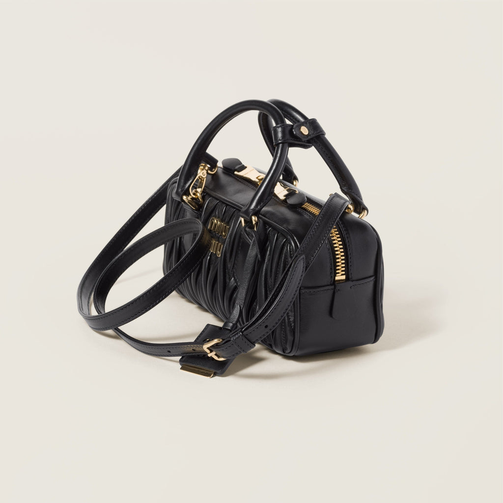 Miu Miu Arcadie matelassé leather bag BLACK - حقيبة Arcadie جلد لون اسود ماتلاسي