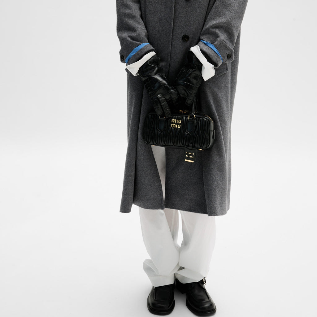 Miu Miu Arcadie matelassé leather bag BLACK - حقيبة Arcadie جلد لون اسود ماتلاسي