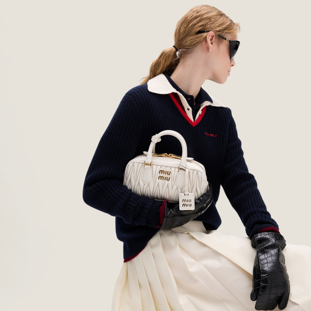 Miu Miu Arcadie leather bag matelassé White - حقيبة Arcadie جلد لون أبيض ماتلاسي