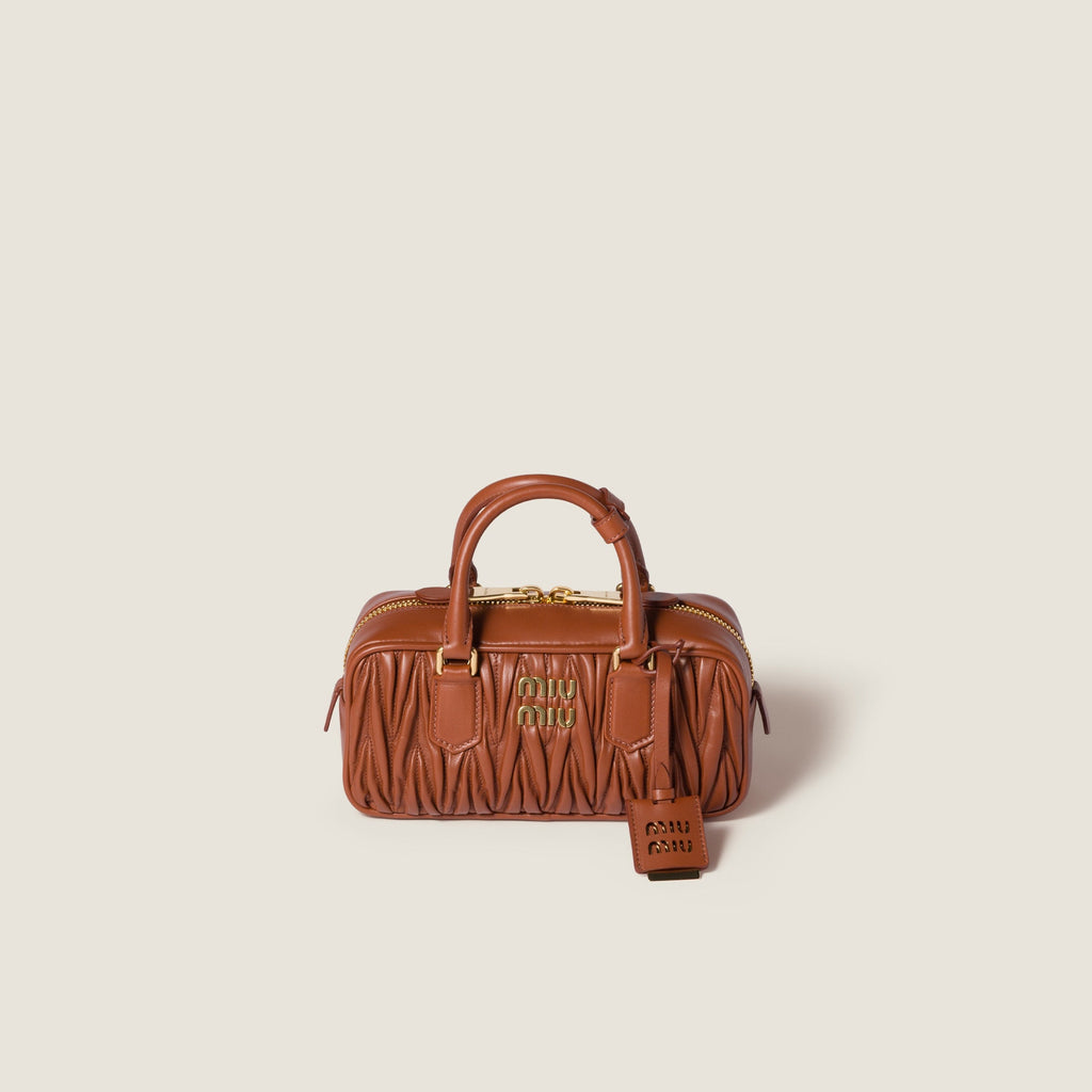 Miu Miu Arcadie leather bag matelassé Brown - حقيبة Arcadie جلد لون بني ماتلاسي