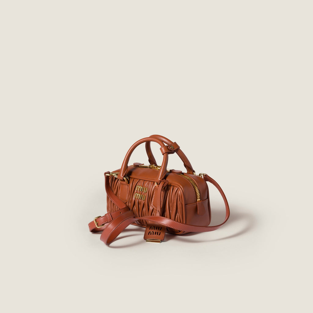 Miu Miu Arcadie leather bag matelassé Brown - حقيبة Arcadie جلد لون بني ماتلاسي