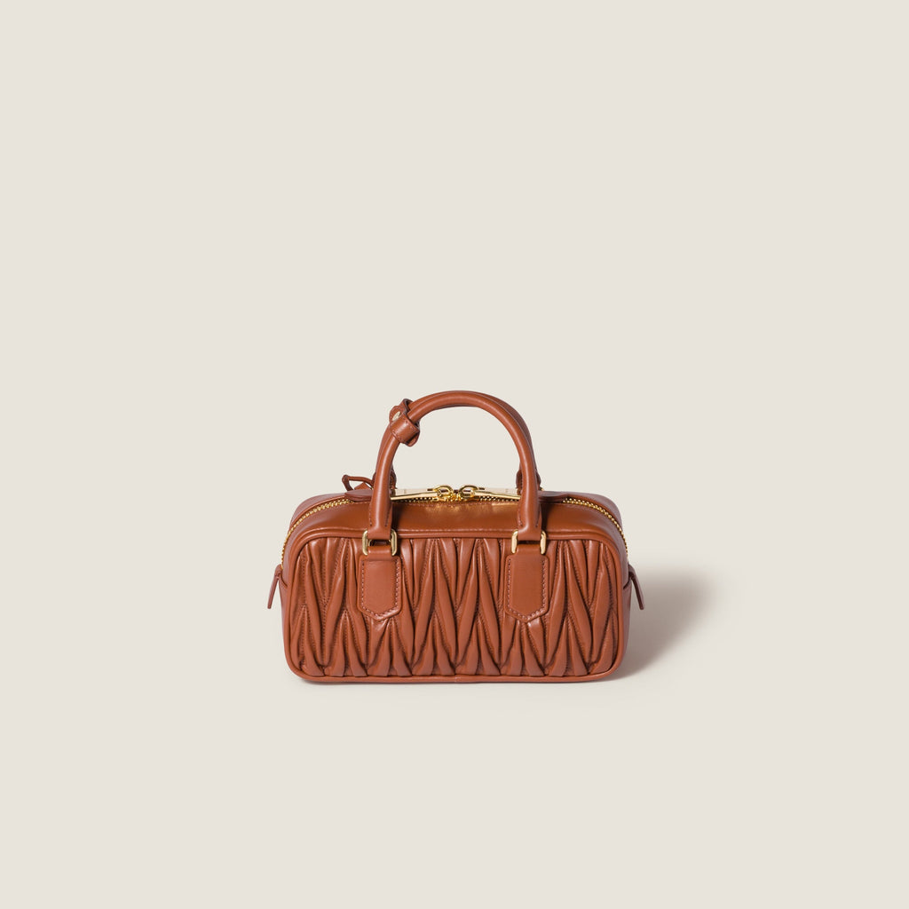 Miu Miu Arcadie leather bag matelassé Brown - حقيبة Arcadie جلد لون بني ماتلاسي
