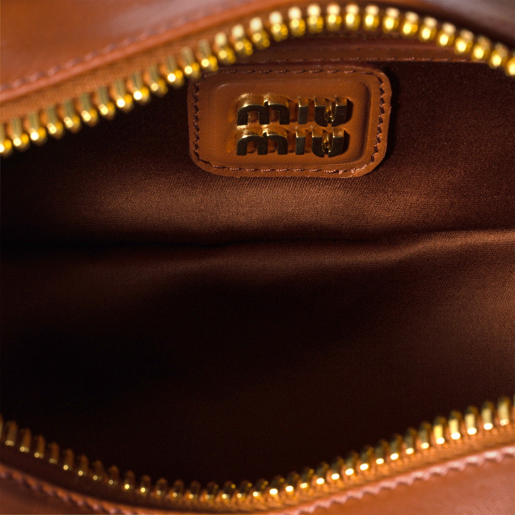 Miu Miu Arcadie leather bag matelassé Brown - حقيبة Arcadie جلد لون بني ماتلاسي