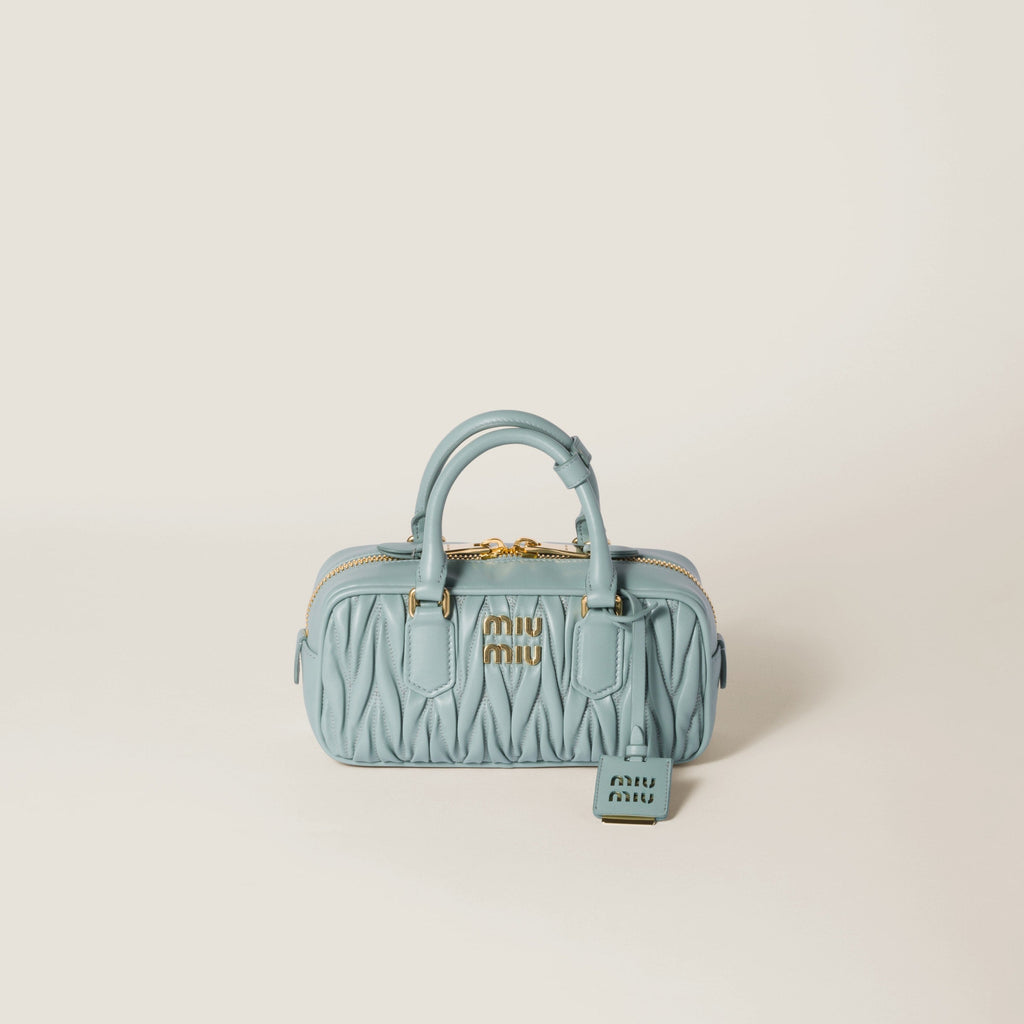 Miu Miu Arcadie leather bag matelassé Powder Blue - حقيبة Arcadie جلد لون لبني ماتلاسي