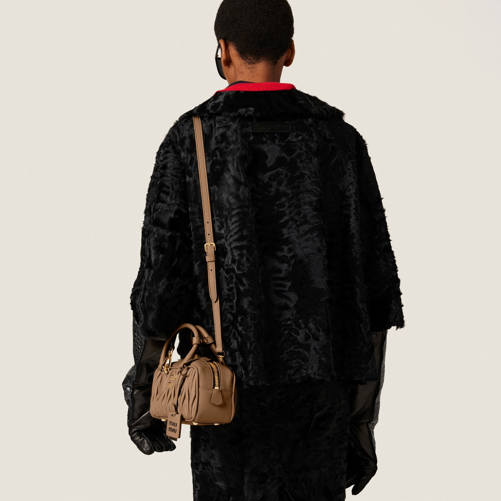 Miu Miu Arcadie leather bag matelassé Caramel - حقيبة Arcadie جلد لون كراميل ماتلاسي