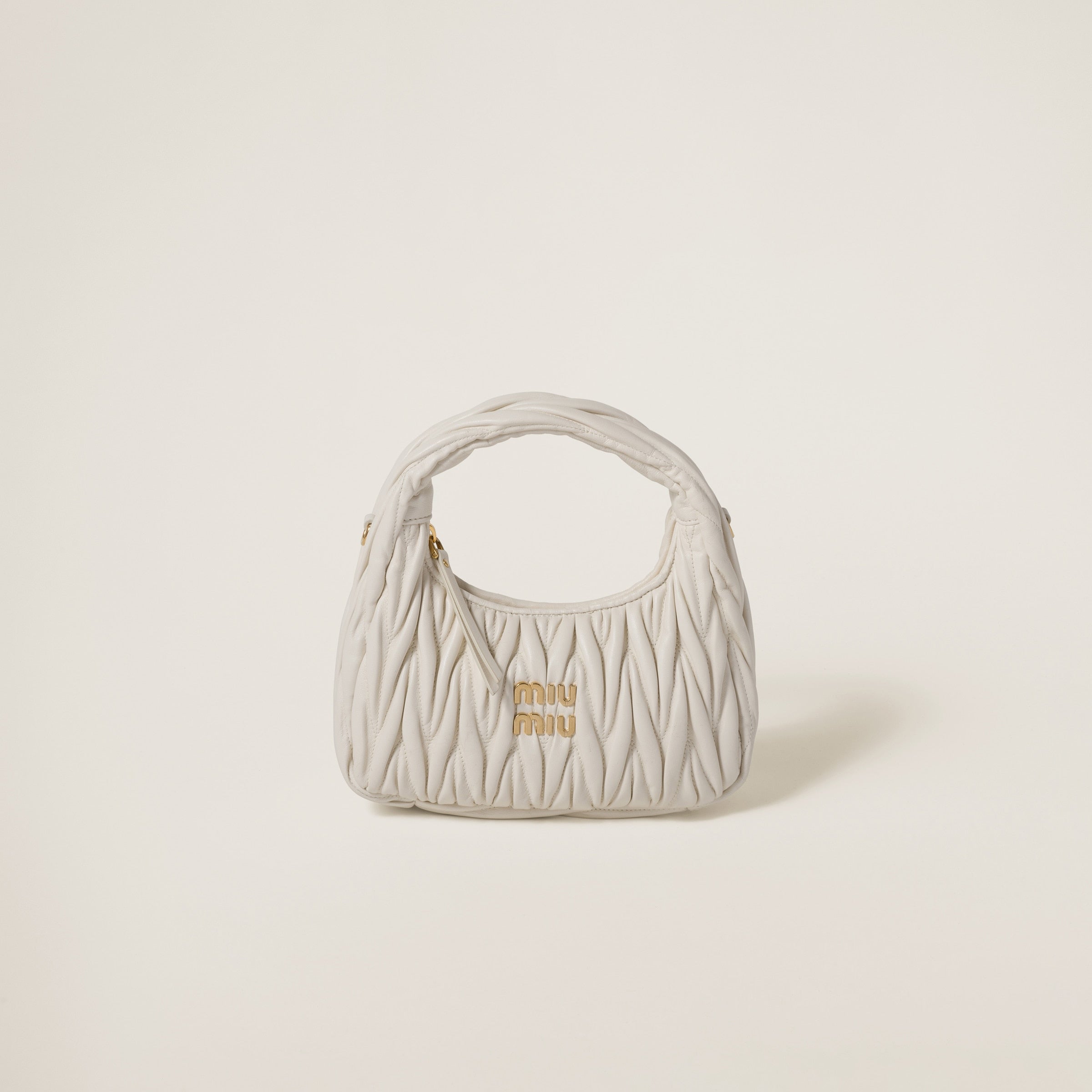 Miu Miu Wander nap leather hobo bag White -  حقيبة هوبو أبيض Wander جلد